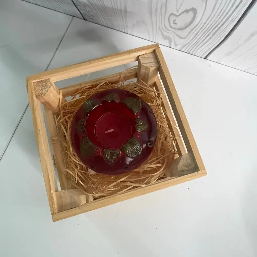 Vintage Pfalzgraff Jamberry Strawberry Candle Holder Votive Rare Pat Ferell